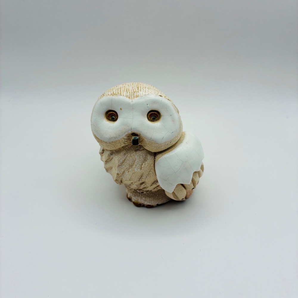 Artesania Rinconada Owl Figurine Vintage Hand Carved Ceramic Uruguay 2.5 inch